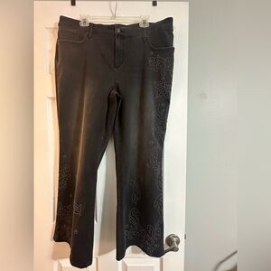 Chico's Black Studded Girlfriend Flare Jeans EUC 3.5P